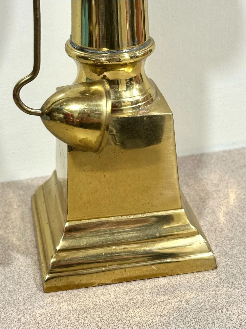 Vintage solid brass candlestick with snuffer